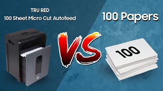 Tru Red 100 Sheet Micro Cut Shredder 100 Papers Challenge [upl. by Darby]