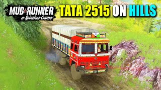 TATA 2515 Truck On Extreme Dangerous Hills  Spintires MudRunner [upl. by Nauqan]