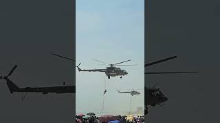 IAF MI17s in Action  Chennai Airshow  aviation planesspotting indiaairforce mi17helicopter [upl. by Ajup986]