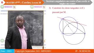 IPSC MATHEMATIQUES 4ème Leçon 28 Secteurs angulaires au centre dun cercle et angles au centre [upl. by Wilbert]