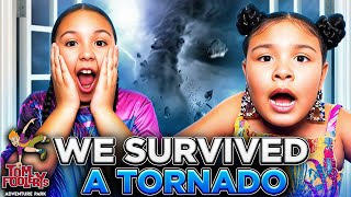 We Survived a Tornado at a Theme Park  Real Life Twister  Tom Foolarys [upl. by Aroved]