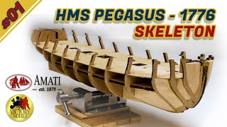 HMS PEGASUS  Amati  Scale 164  Step By Step Model Ship Build  01  Assembly of the skeleton [upl. by Toni35]