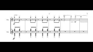 Joshua Gonzalez  Reverie from violin and guitar sonata  Score video [upl. by Gal790]