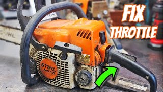 STIHL MS170 Chainsaw  Broken Throttle Trigger Repair [upl. by Greff477]