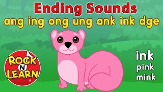 Ending Sounds Phonics Songs  ang ing ong ung ank ink dge  Rock ’N Learn [upl. by Lered329]