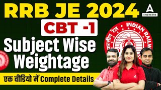 RRB JE Vacancy 2024  RRB JE Subject Wise Weightage CBT 1  RRB JE Non Tech Weightage  Full Details [upl. by Yenhoj152]