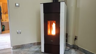 Piec kominek na pellet z dystrybucją DGP Cadel Cristal PLUS 9kW kominek pellet piecyk stove [upl. by Jacintha]