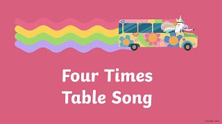 Twinkl Four Times Table Song [upl. by Ahsasal78]