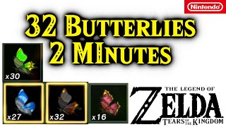 32 Butterflies in 2 Minutes  Smotherwing Thunderwing Summerwing Winterwing  Tears of the Kingdom [upl. by Athiste488]