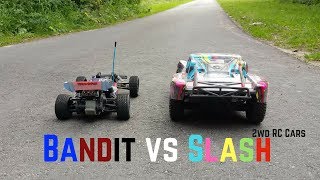 RC Dragrace Compilation Traxxas Bandit vs Traxxas Slash [upl. by Arytahs]