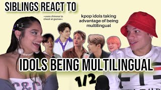 Siblings react to KPOP idols taking advantage of being multilingual  12  REACTION [upl. by Idden]