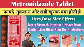 Metronidazole tablet 400 mg  Uses dosage side effects precautions in hindi  Metrogyl 400 [upl. by Hoy127]