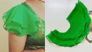 Double Layer Bell Sleeves Cutting and Stitching  Short Umbrella Baju Design  Astin Ki Design [upl. by Hartzell]