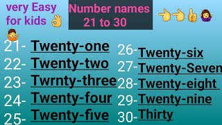 Number names 21 to 30 with spelling 👈👈kidslearning numbername with spelling [upl. by Longtin]