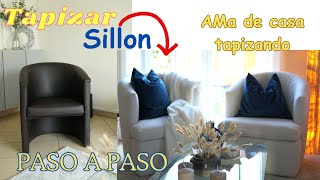 Como tapizar un sillón de viejo a nuevo paso a paso Hazlo tu misma  Tapizar un sofa de cuero [upl. by Ardnasac]