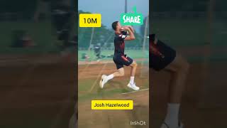 Josh Hazelwood Wonderful bowling action shorts cricketwithvishal [upl. by Eiramacissej]