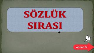 Sözlük Sırasına Göre Sıralama [upl. by Bohs643]