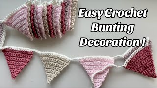 EASY CROCHET BUNTING DECORATION [upl. by Ahsyle]