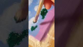 Rainbow Painting with acrylic paint art viralvideo painting video rainbow greenscreen flower [upl. by Gathard]