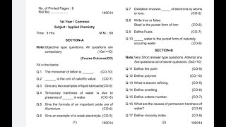 Applied Chemistry  Short answer type question  hsbte syllabus  Tech Education [upl. by Grimbly]