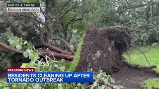 Indian Head Park residents clean up after tornado outbreak [upl. by Borchert567]