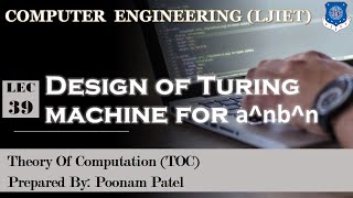 Lecture39Desing TM for anbn   Theory of Computation  Computer Engineering [upl. by Jillene]