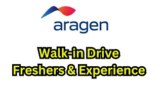 Freshers amp Experience Walkin drive AT Aragen aragen freshersjobs xperience [upl. by Netloc183]