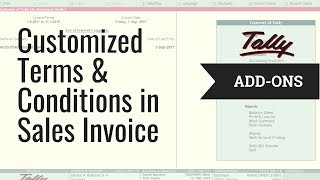 FREE TDL  Custom Terms amp Conditions in GST Invoice  Tally AddOns 506 [upl. by Mora]