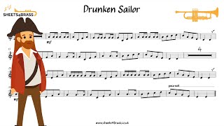 Drunken Sailor  Trumpet Solo with Sheet Music and Play Along [upl. by Anaeco]