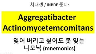 니모닉 Aggregatibacter actinomycetemcomitans [upl. by Netsrek72]