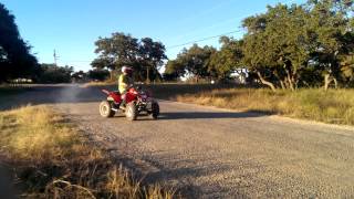 Doing wheelie on my Honda 250cc four wheeler [upl. by Torp139]