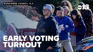 Thousands of Buncombe County residents flock to polls as early voting begins [upl. by Alison274]