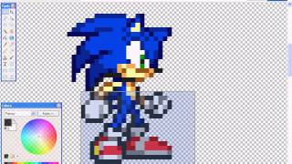 How to make a Sonic Sprite Fan Character Part 1 Custom Head Eyes and Quils [upl. by Anaiek]