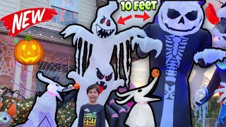 Adding Final NEW Inflatables to HALLOWEEN display nightmarebeforechristmas [upl. by Ateiram784]