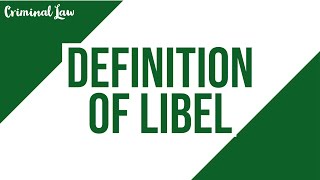 Article 353 Definition of Libel Criminal Law Discussion [upl. by Pubilis48]