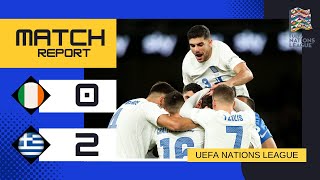 Republic of Ireland 02 Greece  UEFA Nations League 2025  Match Report [upl. by Aielam]