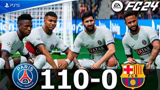 FIFA 24  MESSI RONALDO MBAPPE NEYMAR ALL STARS  PSG VS BARCELONA 1100  FIFA PS5 [upl. by Odlanor]