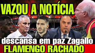 NOTÍCIA VAZOU FLAMENGO RACHADO ADEUS A ZAGALLO  THIAGO MAIA FICA EM 2024 [upl. by Elias]