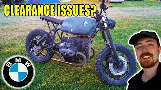 BMW R80 RT SCRAMBLER BUILD ENDURO TYRE FITMENT [upl. by O'Callaghan482]