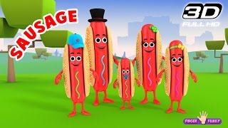 The Finger Family Sausage Family Nursery Rhyme  Sausage Finger Family Songs [upl. by Wichman]