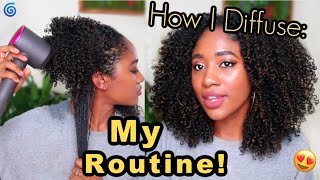 💨How I Diffuse for Definition AND Stretched Curls My Wash amp Go Routine natural hair shrinkage [upl. by Harod]