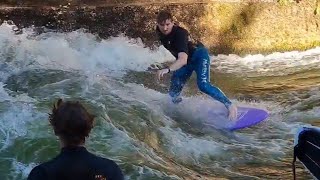 Englischer garten München Eisbachwelle Munich Surfing 1592496 [upl. by Nealon]