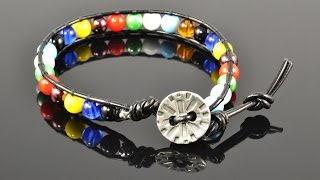 Leather Wrap Bracelet Tutorial Single Wrap [upl. by Anekahs499]