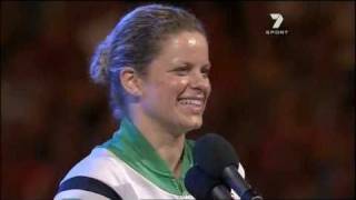 ClijstersAfterWinning2011AusOpen spoke [upl. by Yorker]