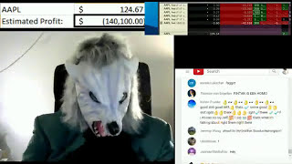 rWallstreetbets Epic Trader Fail Wolfman Loses 81600 Live trading in 7 mins [upl. by Burra402]