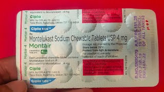 Montelukast Sodium Tablet  Montair 4 mg teblet use in hindi [upl. by Ralina294]