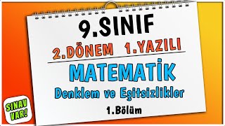 9 Sınıf Matematik Denklem ve Eşitsizlikler  2 Dönem 1 Yazılıya Hazırlık REHBERMATEMATİK [upl. by Solenne]