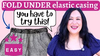 Super EASY FOLD UNDER elastic casing hack for pants amp skirts You HAVE to try this [upl. by Shirberg985]