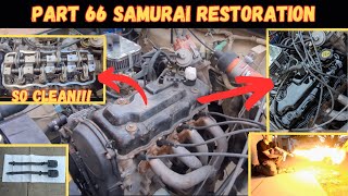 Suzuki Samurai Part 66 Recondition Valve Cover amp Seat Belts 7 DIY Flame Thrower SJ410 SJ413 Jimny [upl. by Shela]