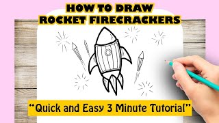 How to draw Rocket Firecrackers  Independence Day [upl. by Klehm256]